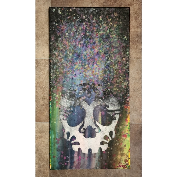 Hand Crafted Other - Handcrafted Abstract Painting Handpainted Artwork Sugar Skull Art Wall Decor